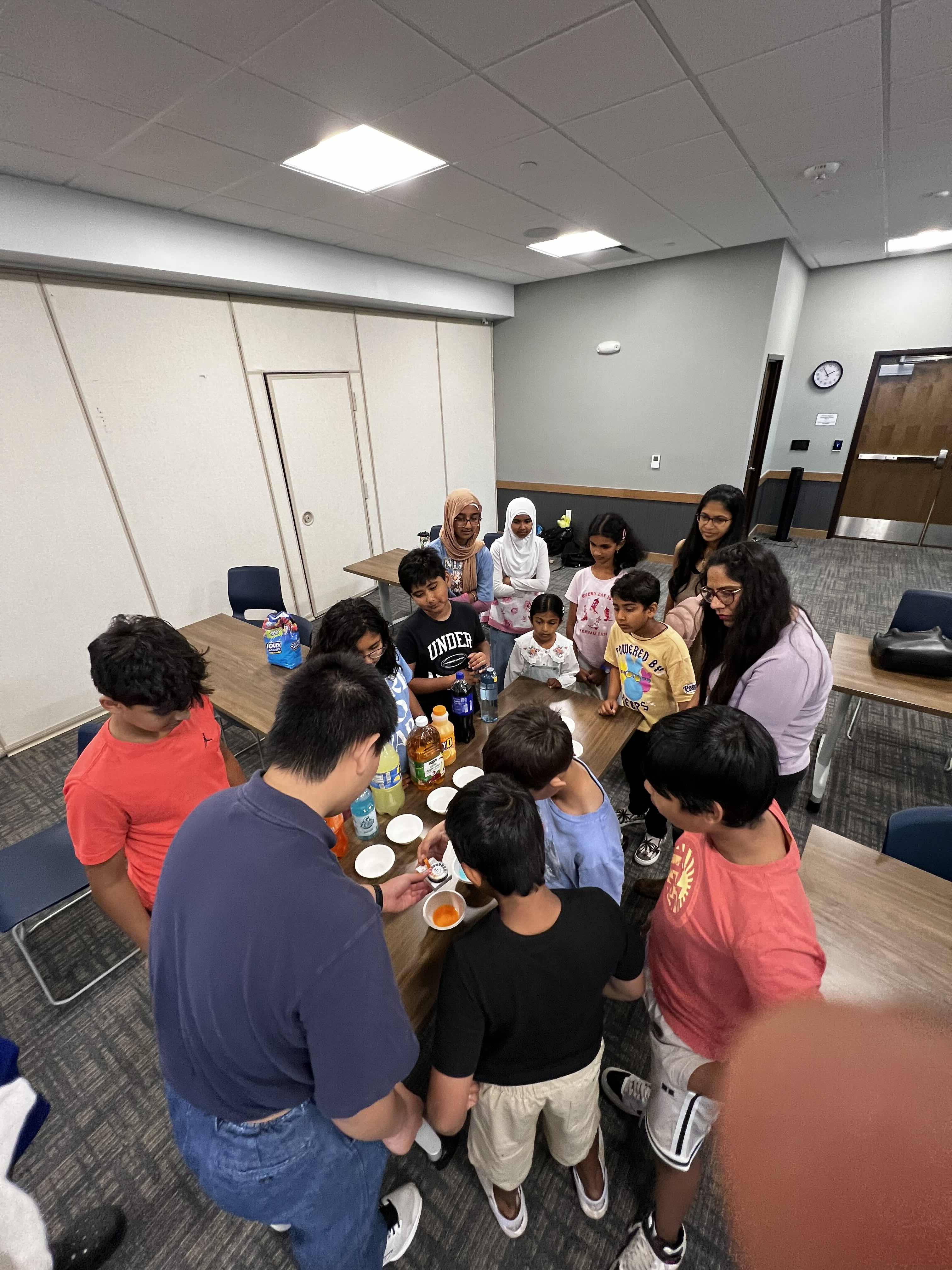 Students working on a robotics project