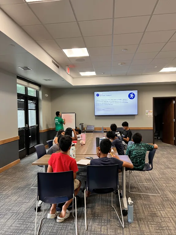 Students working on a math problem