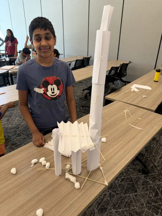 Students working on a robotics project