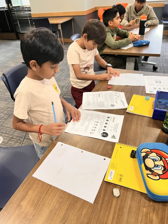 Students working on a math problem